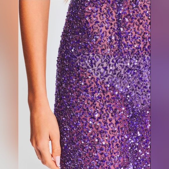 Clarisse Purple Sequin Dress - Picture 5 of 10